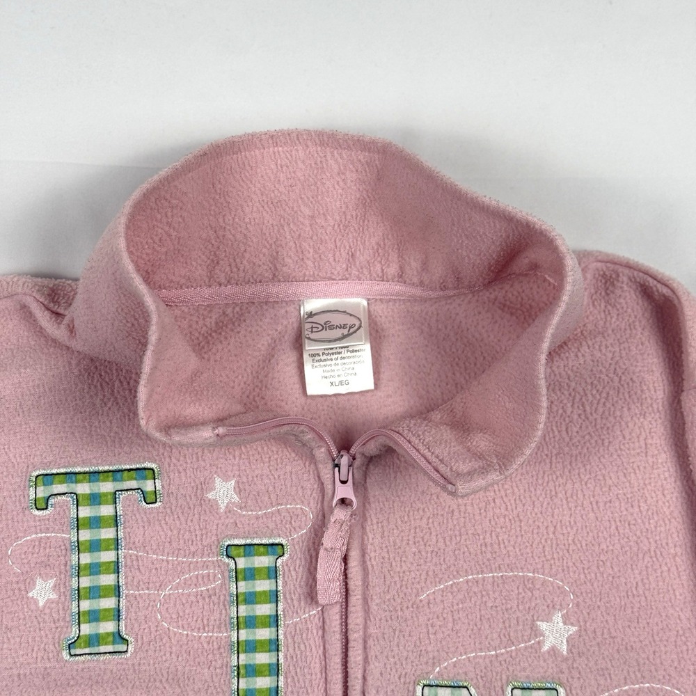 Disney Tinker Bell Pink Fleece Full Zip Womens Fleece Jacket Cardigan Sweater XL - Picture 8 of 12